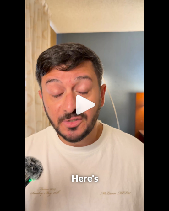 Actual frame from Matthew’s video: What’s in my conference bag