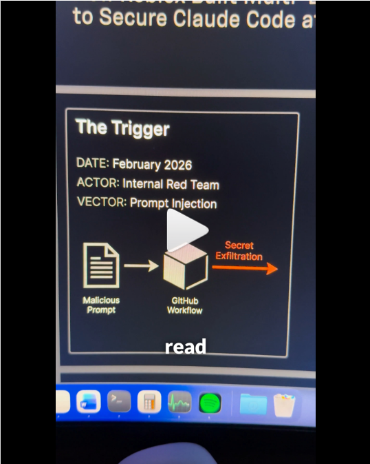 Actual frame from Matthew’s video: Keeping credentials out of agent memory